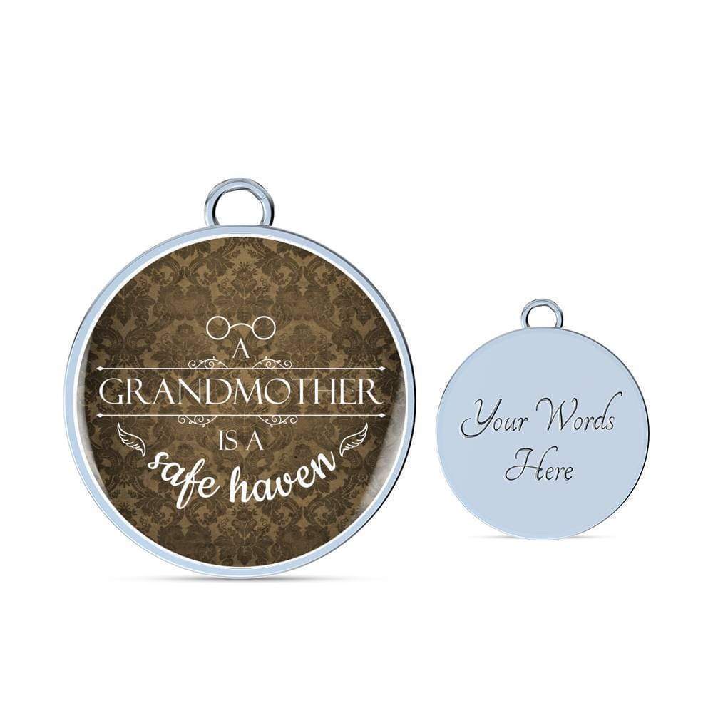 To My Girlfriend A Grandmother Is A Safe Haven Circle Bangle Bracelet Stainless